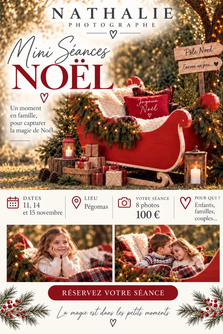Mini-séances photos de Noël à Pegomas